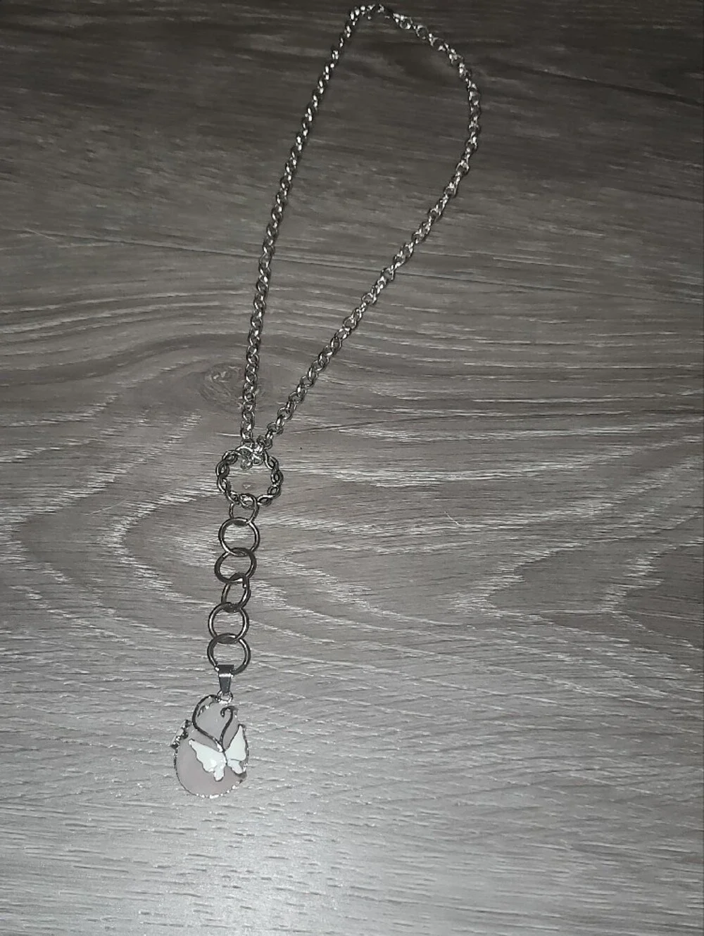 Handcrafted Silver Butterfly Moon Choker